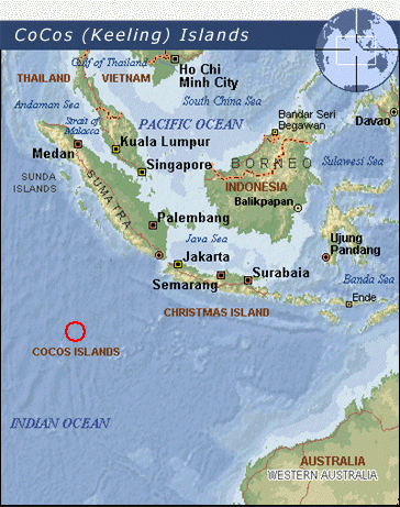 Cocos inseln karte indienn ozean
